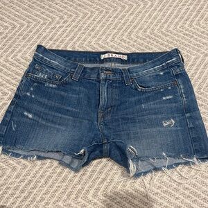 J Brand Distressed Denim Cutoff Shorts - Dark Blue